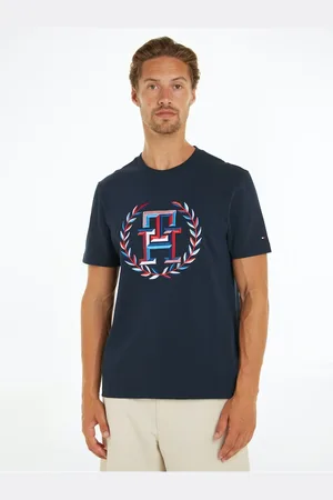 Tommy Hilfiger Tmavě modré pánské tričko - Pánské
