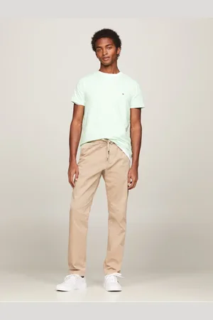 Tommy Hilfiger Světle zelené pánské tričko - Pánské