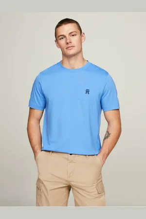 Tommy Hilfiger Modré pánské tričko - Pánské