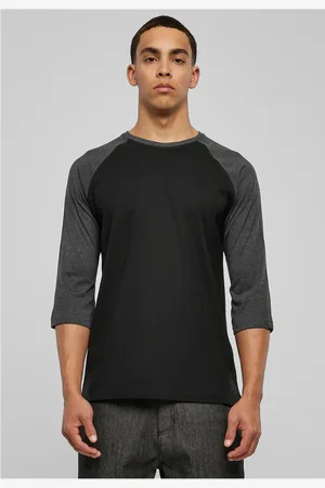 Urban classics Kontrastní 3/4 rukáv raglánové tričko blk/cha