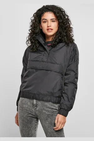 Urban classics Dámská panelová vycpaná přetahovací bunda černá