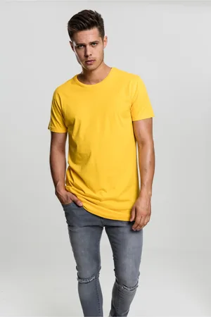 Urban classics Tvarované dlouhé tričko chromově žluté