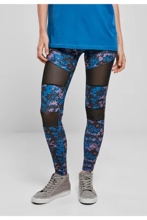 Urban classics Dámské legíny Camo Tech Mesh, digitální duskviolet camo