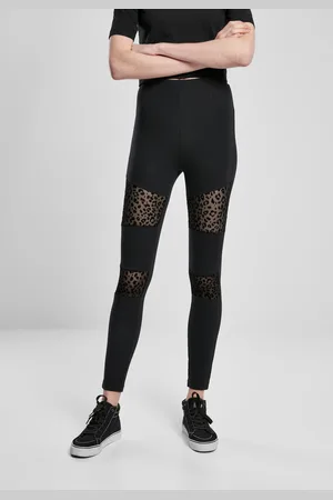 Urban classics Dámské legíny Flock Lace Inset černé