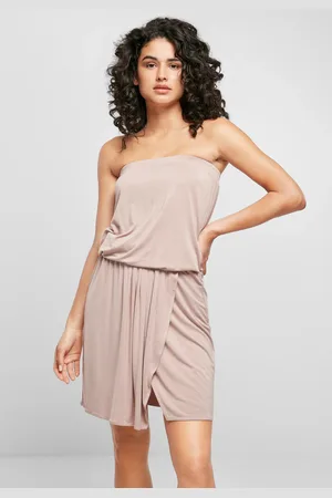 Urban classics Dámské viskózové krátké bandeau šaty dukrose