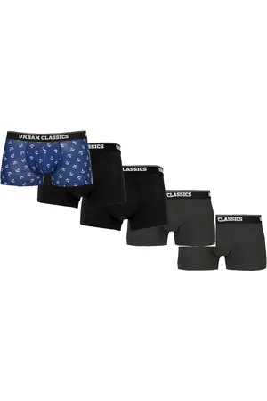 Urban classics Pánské boxerky 5-pack kotva aop+blk+blk+cha+cha
