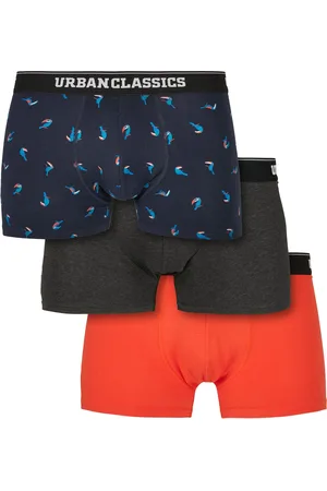 Urban classics Pánské boxerky 3-Pack ptáci/šedé/oranžové