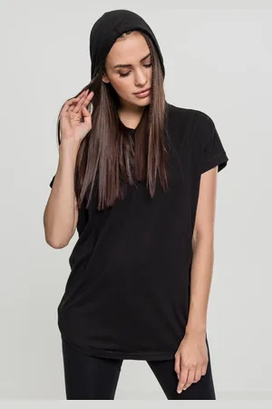 Urban classics Dámský dres bez rukávů s kapucí černý