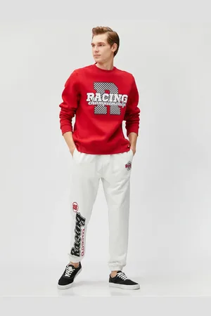 Koton Racing Theme Jogger Sweatpants Printed Tie Waist, Double Pocket.