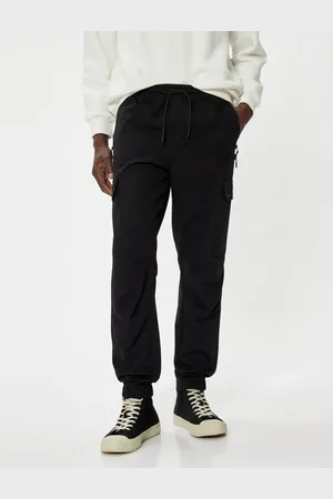 Koton Cargo Jogger Trousers Laced Waist Pocket Detail Cotton