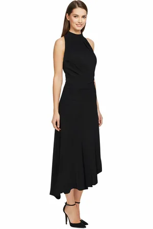 Trendyol Black Hemline Ruffle Detail Knitted Stylish Dress
