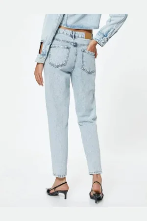 Koton High Waist Jeans Crop Straight Leg - Mom Jean
