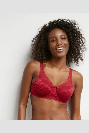 Dim Červená dámská krajkovaná podprsenka GENEROUS ESSENTIEL UNDERWIRE BRA