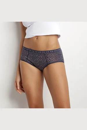 Dim Tělovo-modré dámské puntíkované noční i denní menstruační kalhotky MENSTRUAL NIGHT BOXER