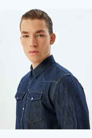 Koton Denim Shirt Jacket Flap Pocket Detail Cotton