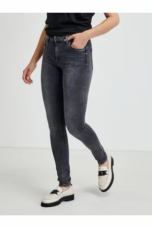 Pepe Jeans Tmavě šedé dámské slim fit džíny Regent - Dámské