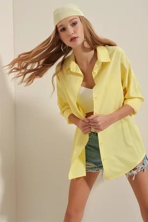 Bigdart 3900 Oversize Long Basic Shirt - Yellow