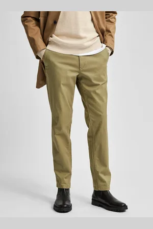 SELECTED Khaki chino kalhoty Miles - Pánské