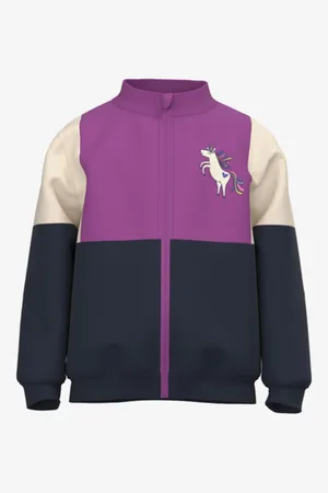 NAME IT Modro-fialová holčičí mikina na zip Nila - Holky