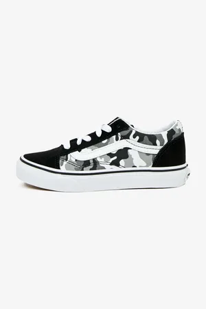 Vans Šedo-černé klučičí vzorované tenisky s detaily v semišové úpravě V - unisex