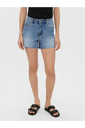 VERO MODA Modré džínové kraťasy Brenda - Dámské