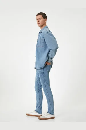 Koton Buttoned Standard Waist Slim Fit Jeans - Brad Jean