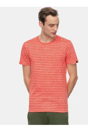 Ragwear Červené pánské pruhované tričko Steef - Pánské