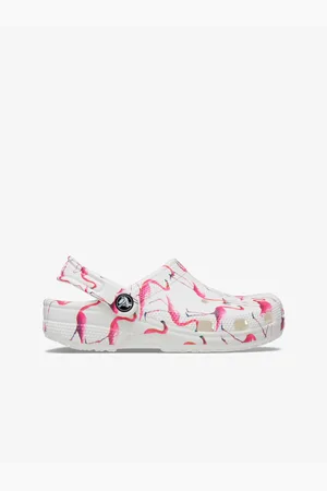 Crocs Bílé holčičí vzorované pantofle - Holky