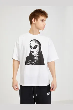 Diesel Bílé pánské oversize tričko - Pánské