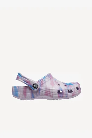 Crocs Světle fialové holčičí vzorované pantofle Classic - Holky