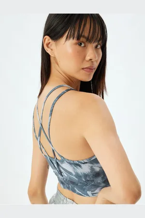 Koton Abstract Printed Cross Strappy Sports Bra
