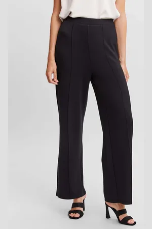 VERO MODA Černé široké kalhoty Silky - Dámské