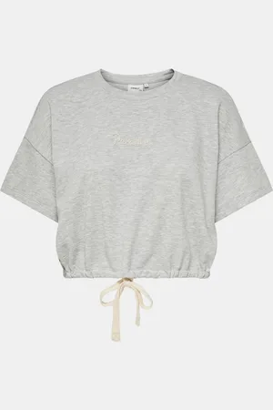 ONLY Šedý crop top s potiskem Issi - Dámské