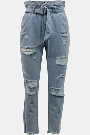 Tally Weijl Světle modré slim fit džíny s potrhaným efektem - Dámské