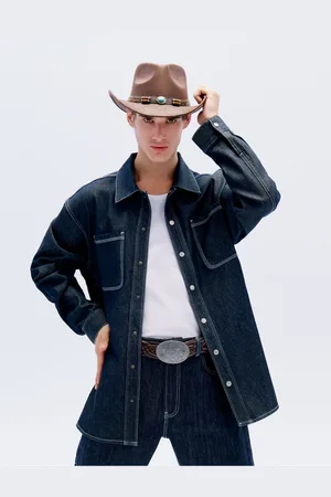 Koton Denim Shirt Jacket Oversize Pocket Detail Cotton