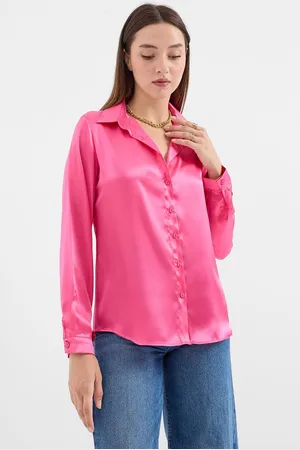 Bigdart 3964 Lightly Flowing Satin Shirt - Fuchsia