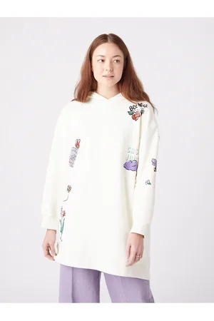 Wrangler Krémová dámská oversize mikina s kapucí - Dámské