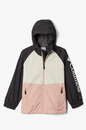 Columbia Černo-růžová dětská lehká nepromokavá bunda Dalby Springs - unisex