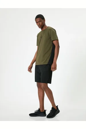 Koton Sports T-Shirt Slogan Printed Color Blocked Crew Neck