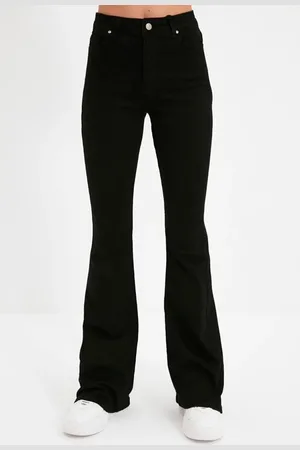 Dewberry 10913 High Waist Women Jeans-BLACK