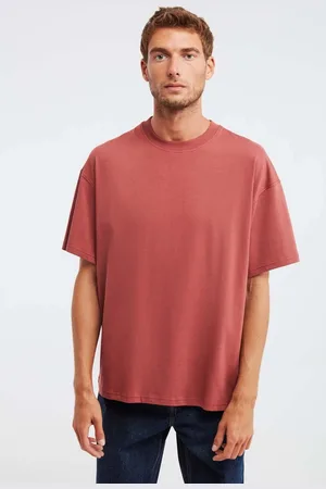 Grimelange Jett Pánské oversize fit 100% bavlněné tričko s hustou texturou a barvou dlaždic