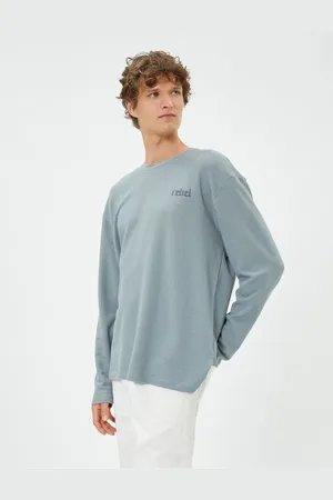Koton Long Sleeve T-Shirt Motto Embroidered Crew Neck