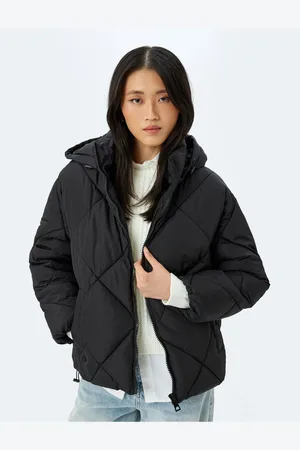 Koton Zippered Pocket Hooded Short Puffer Jacket