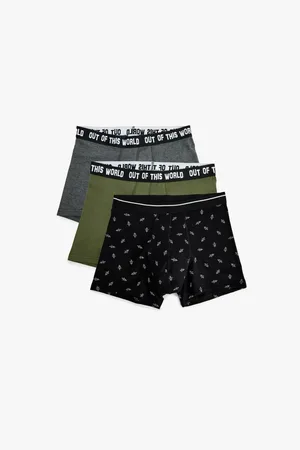 Koton 3-Piece Boxer Set Slogan Printed Multicolored Cotton