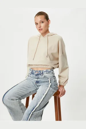 Koton Hooded Sweatshirt with Elastic Waist and Wrists