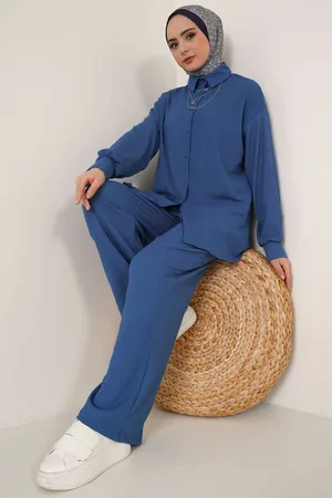 Bigdart T5858 Knitted Two Piece Set - Indigo