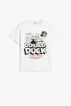 Koton Donald Duck T-Shirt Licensed Short Sleeve Crew Neck Cotton