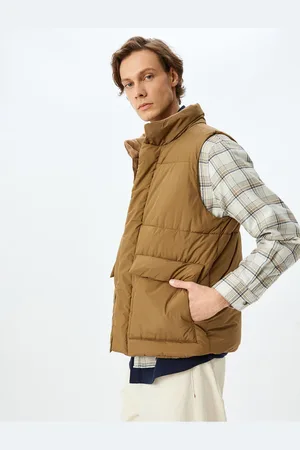 Koton Slim Fit Puffer Vest with Flap Pocket Detail and Stand Collar