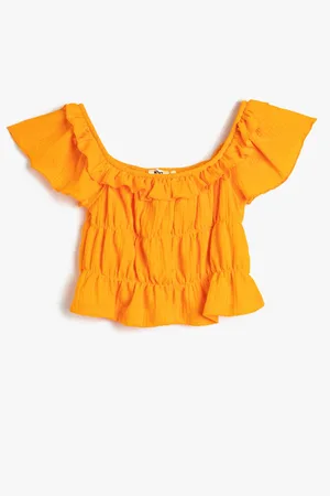 Koton Short Blouse Ballerina Collar Ruffle Short Sleeve