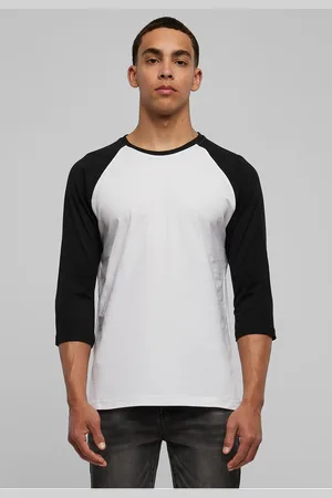 Urban classics Kontrastní raglánové tričko s 3/4 rukávy wht/bl